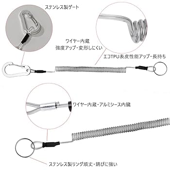 Amazon.co.jp: [サムコス] スパイラルコード 伸びる 丈夫 キー